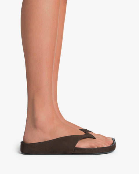 Yaga Flat Brown Nubuck Leather