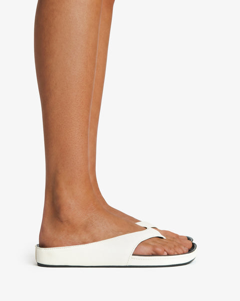 Yaga Flat Off-White Leather