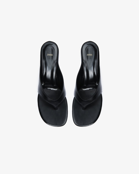 Yaga Wedge Sandal Black Leather