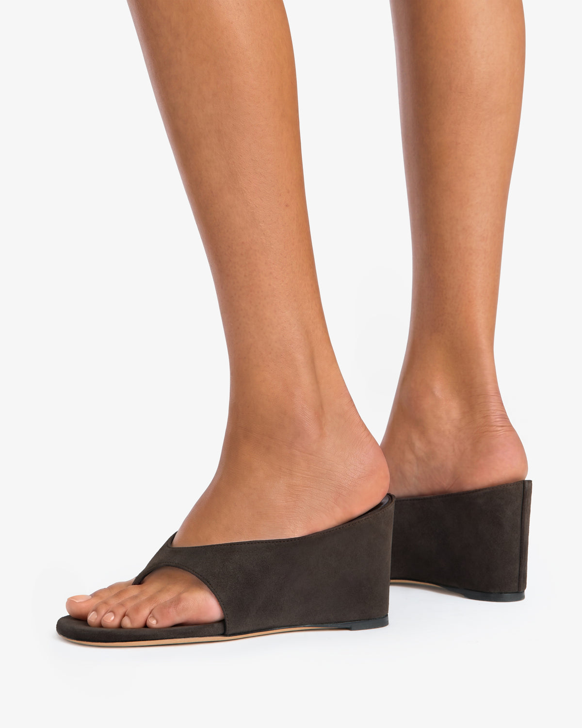Yaga Wedge Sandal Cacao Suede Leather