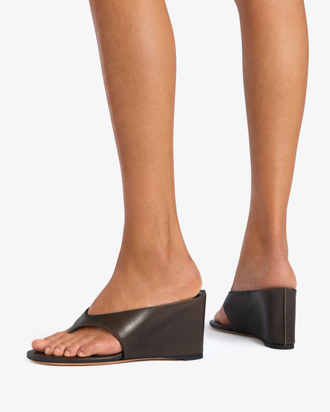Yaga Wedge Sandal Mocha Leather