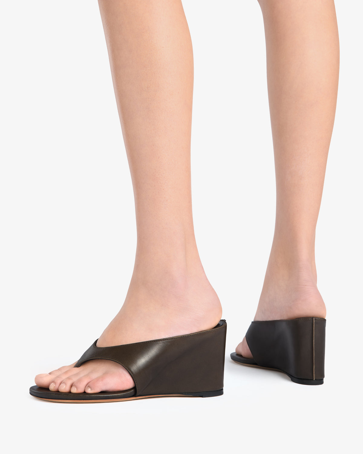 Yaga Wedge Sandal Mocha Leather