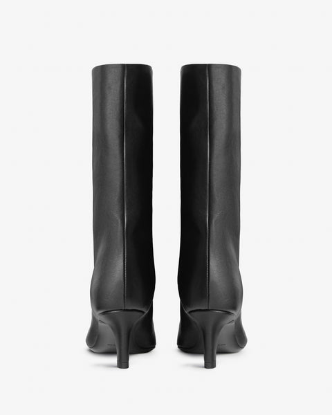 Cave Mid Calf Boot in Black Leather
