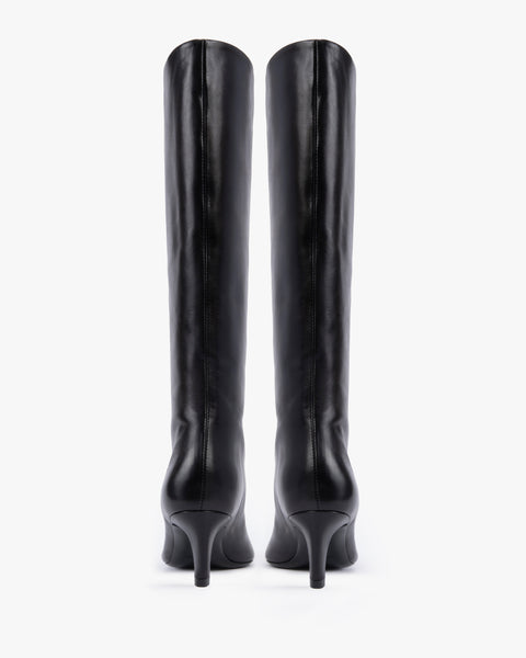 Cave Knee Boot in Black Leather