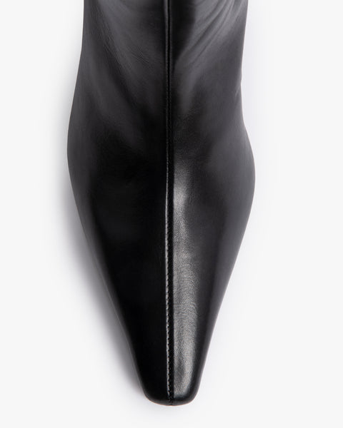 Cave Knee Boot in Black Leather