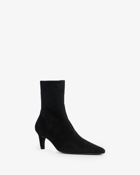 Cave Ankle Boot in Black Stretch Suede Leather - Second Image