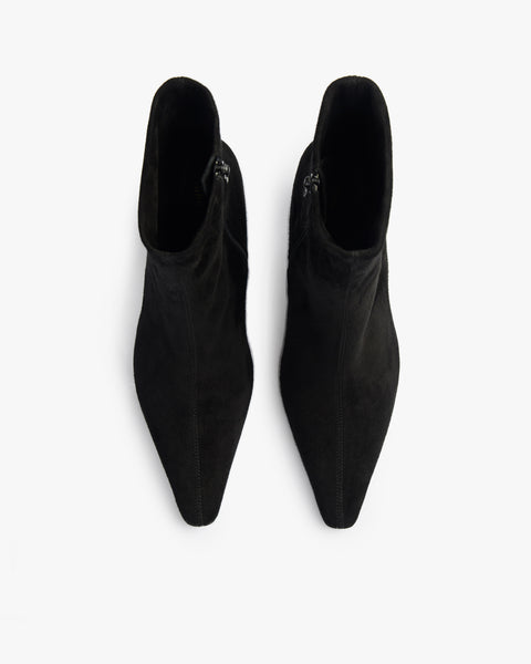 Cave Ankle Boot in Black Stretch Suede Leather