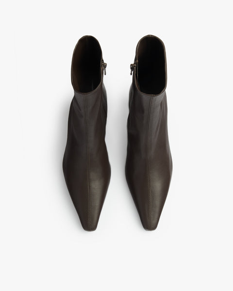 Cave Ankle Boot in Brown Stretch Leather