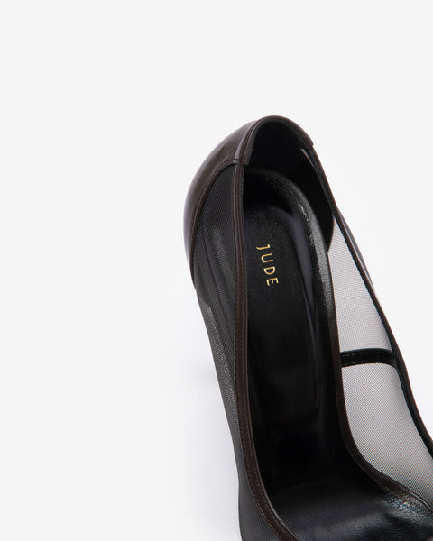 Fame Pump in Brown Mesh