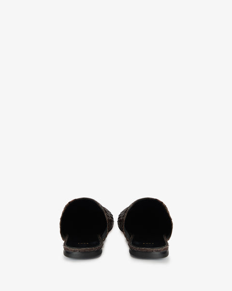 Floor Slide in Dark Brown Python Leather