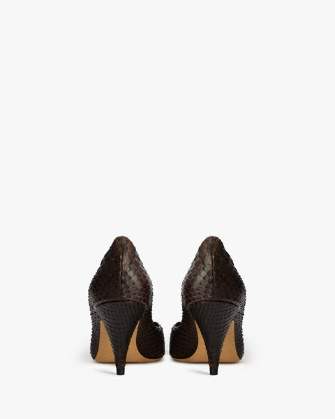 Haze Pump in Dark Brown Python Leather