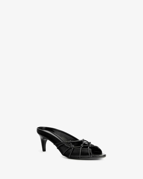 Knotty Sandal in Black Leather - Second Image