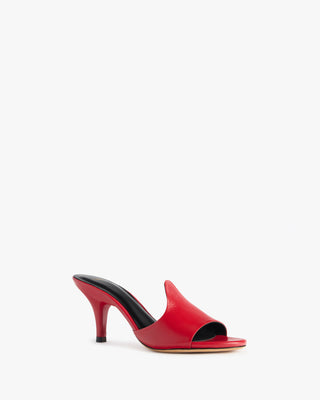 mercy mule in red leather - Second Image