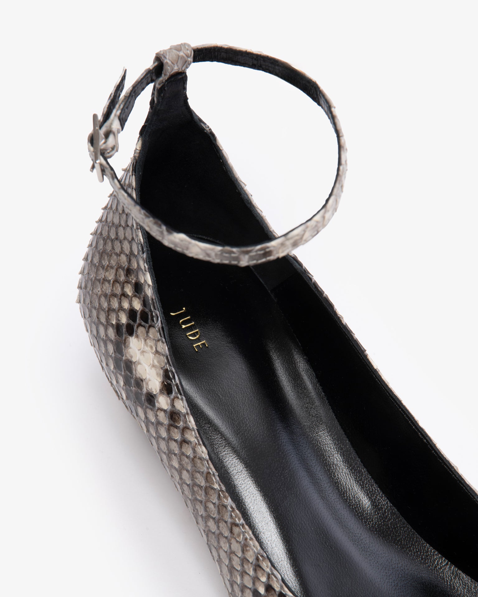 Mode Ballerina in Stone Python Leather – JUDE