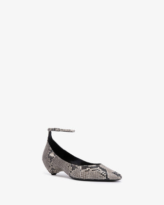 Mode Ballerina in Stone Python Leather - Second Image