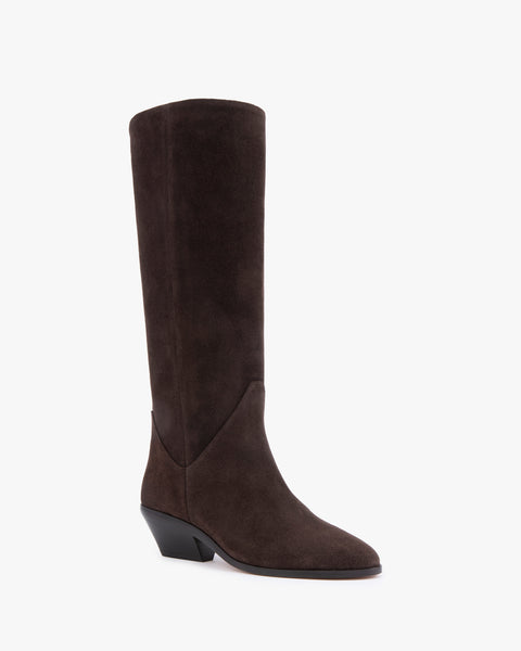 Saga Boot in Mocha Suede Leather - Second Image